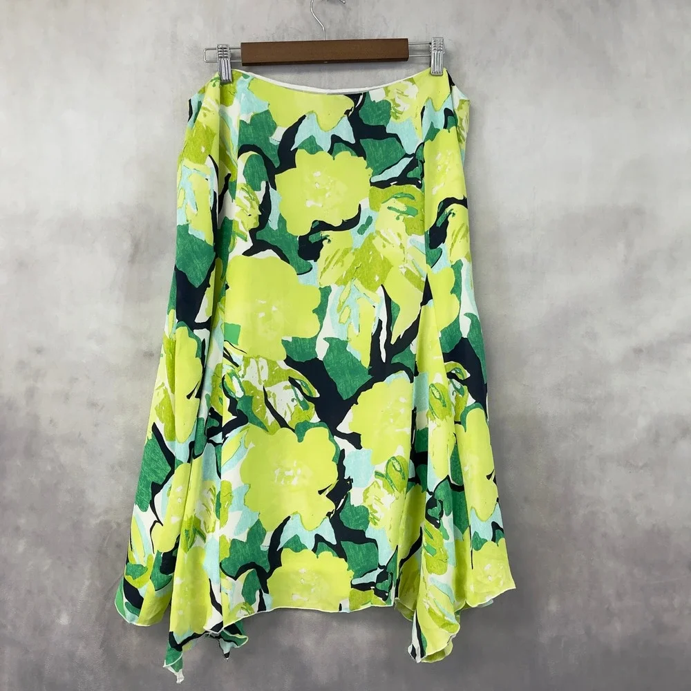 Nygard Collection Silk Skirt Womens 16 Floral Flowy Fairy Feminine Dainty Spring - Picture 4 of 9